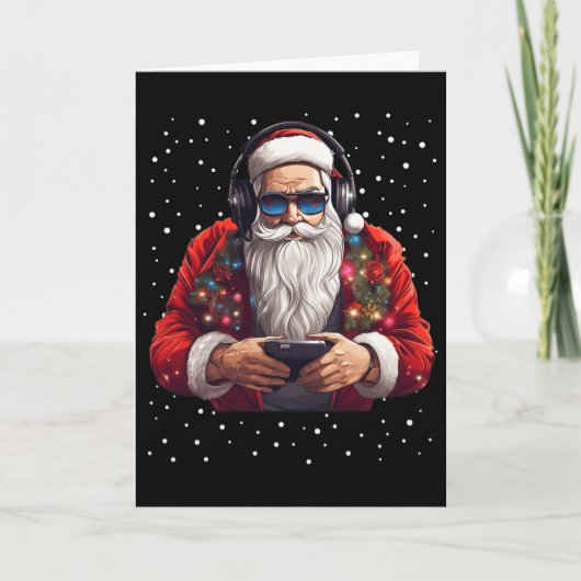 Santa Gaming Videospieler Spielcontroller Xmas Sch Karte (Vorderseite)