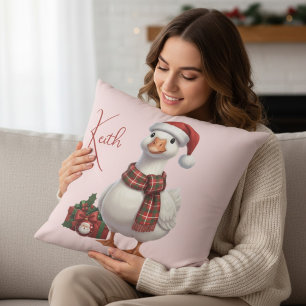 Santa Gans Weihnachten Individueller Name Geschenk Kissen