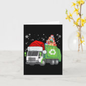 Santa Garbage Truck Carry Christmas Family Match Karte (Gelbe Blume)