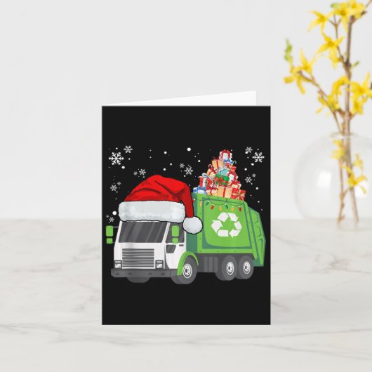 Santa Garbage Truck Carry Christmas Family Match Karte (Gelbe Blume)
