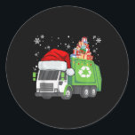 Santa Garbage Truck Carry Christmas Family Match Runder Aufkleber<br><div class="desc">Santa Garbage LKW Weihnachtsfamilie zu Weihnachten Weihnachten Matching Weihnachten Weihnachten</div>