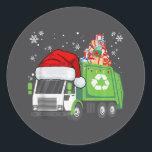 Santa Garbage Truck Carry Christmas Family Match Runder Aufkleber<br><div class="desc">Santa Garbage LKW Weihnachtsfamilie zu Weihnachten Weihnachten Matching Weihnachten Weihnachten</div>