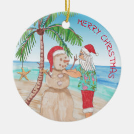Santa Gebäude Sandy Snowman Snowbird Weihnachten Keramik Ornament