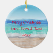 Santa Gebäude Sandy Snowman Snowbird Weihnachten Keramik Ornament (Hinten)