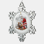 Santa Gebete über das Baby Jesus Schneeflocken Zinn-Ornament (Rechts)