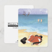 Santa geht schwimmen  feiertagskarte (Vorne/Hinten)