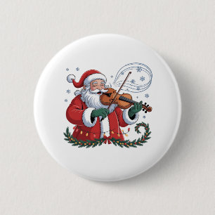 Santa Geiger Spieler Violinist Weihnachtsmusik Xma Button