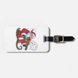 Santa Geiger Spieler Violinist Weihnachtsmusik Xma Gepäckanhänger