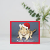 Santa Gerbil Feiertagspostkarte (Stehend Vorderseite)