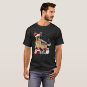 Santa German Shepherd Reindeer Christmas Lights X T-Shirt (Vorne ganz)
