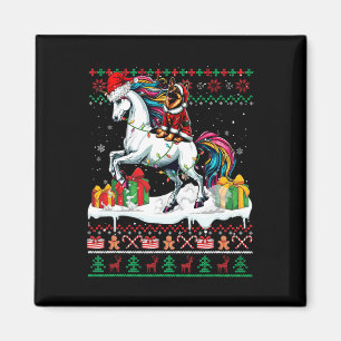 Santa German Shepherd Riding Unicorn Weihnachtssch Magnet