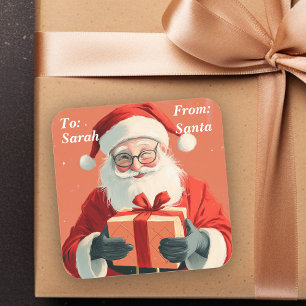 Santa-Geschenk von an Kinder Kind Quadratischer Aufkleber