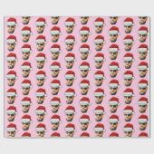 Santa Gesicht Hut Weihnachtsgeschenk Geschenkpapier (Flach)
