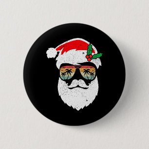 Santa Gesicht Retro Sonnenbrille Hawaii Weihnachte Button