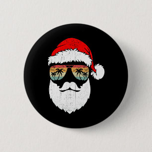 Santa-Gesicht Retro-Sonnenbrille Hawaiian Weihnach Button