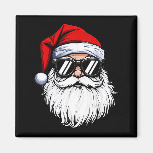 Santa-Gesicht Retro-Sonnenbrille Weihnachts-Shirts Magnet