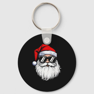 Santa-Gesicht Retro-Sonnenbrille Weihnachts-Shirts Schlüsselanhänger