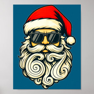 Santa-Gesicht Retro-Sungles 6 7 Weihnachten 67 San Poster