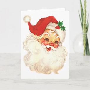 Santa-Gesicht Vintag Feiertagskarte