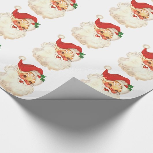 Santa-Gesicht Vintag Geschenkpapier (Ecke)