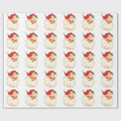 Santa-Gesicht Vintag Geschenkpapier (Flach)