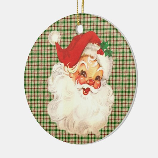 Santa-Gesicht Vintag Keramikornament (Links)