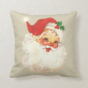 Santa-Gesicht Vintage-Kissen Kissen