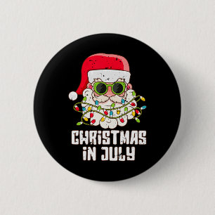 Santa Gesicht Weihnachten im Juli Vintage Sonnenbr Button