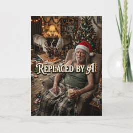 Santa gibt auf AI-Ersatz Lustige Weihnachten Karte