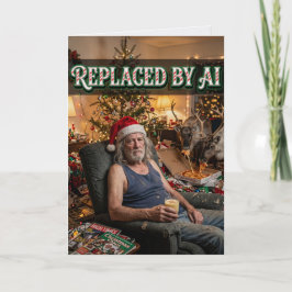 Santa gibt auf Lustige Weihnachts AI-Variante Karte
