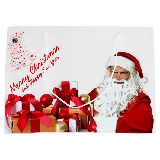 Santa Gift Bag - Groß, glänzend Große Geschenktüte (Vorderseite)
