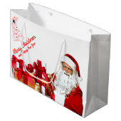 Santa Gift Bag - Groß, glänzend Große Geschenktüte (Vorderseite Schrägansicht)