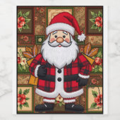 Santa Gift Bag Weinetikett (Einzelnes Label)