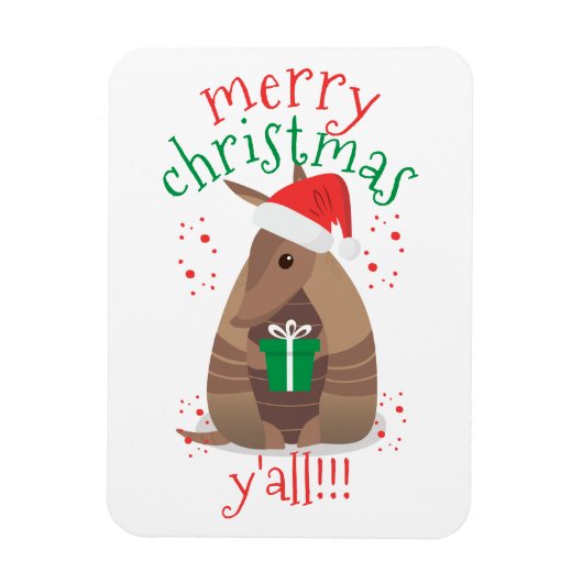 Santa Gift Gift Armadillo Texas Magnet (Vertikal)