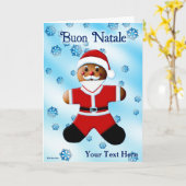 Santa Gingerbread - Buon Natale Karte (Gelbe Blume)