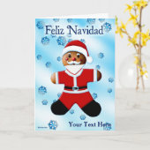 Santa Gingerbread - Feliz Navidad Karte (Gelbe Blume)