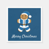 Santa Gingerbread Man Blue | Paper Napkin Serviette (Vorderseite)