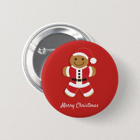 Santa Gingerbread Man | Button (Vorne & Hinten)