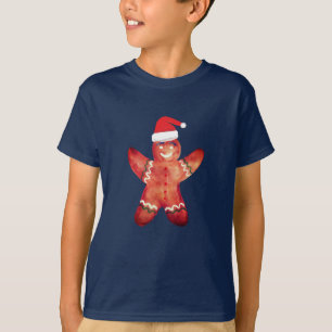 Santa Gingerbread Man Cookie Zeichnend T - Shirt