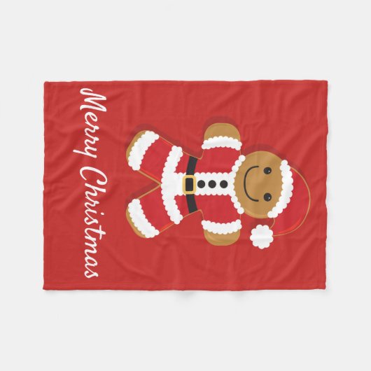 Santa Gingerbread Man | Fleece Blanket (Vorderseite (Horizontal))