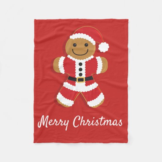 Santa Gingerbread Man | Fleece Blanket (Vorderseite)