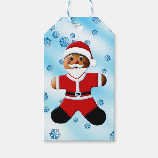 Santa Gingerbread Man Geschenkanhänger (Vorderseite)
