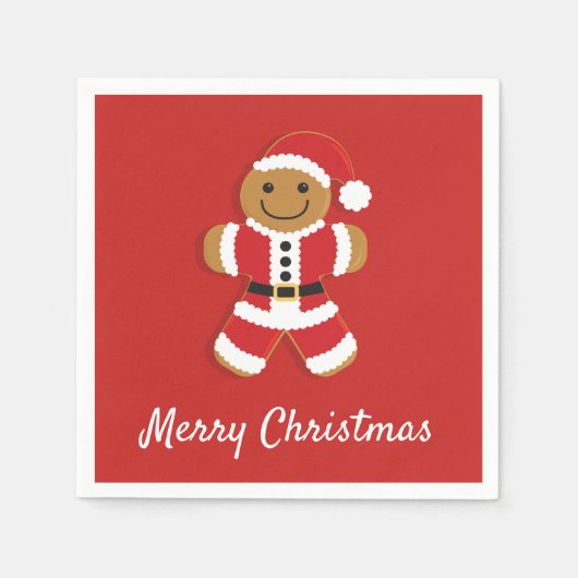 Santa Gingerbread Man | Paper Napkin Serviette (Vorderseite)
