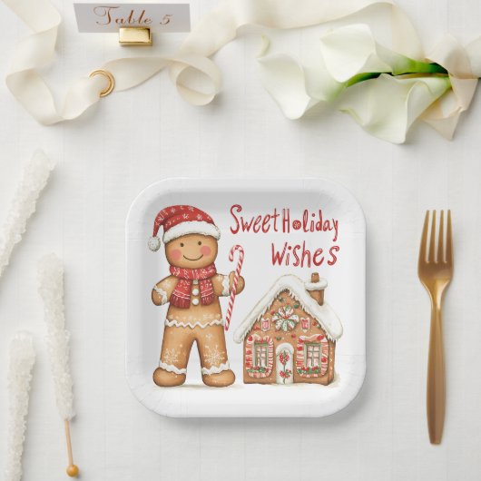 Santa Gingerbread man Paper Plate Pappteller (Hochzeit)