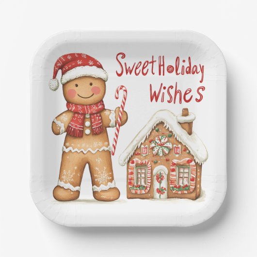 Santa Gingerbread man Paper Plate Pappteller (Vorderseite)