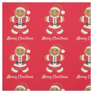 Santa Gingerbread Mann Frohe Weihnachten Stoff