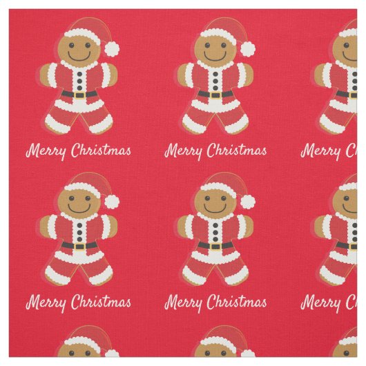 Santa Gingerbread Mann Frohe Weihnachten Stoff (Muster)