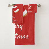 Santa Gingerbread Mann Weihnachten Badhandtuch Set (Insitu)