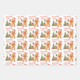 Santa Gingerbread Mann Weihnachten Geschenkpapier Set