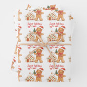 Santa Gingerbread Mann Weihnachten Geschenkpapier Set (Beispiel)